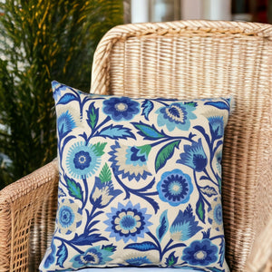 Aqua Green Paisley Outdoor Cushion Cover