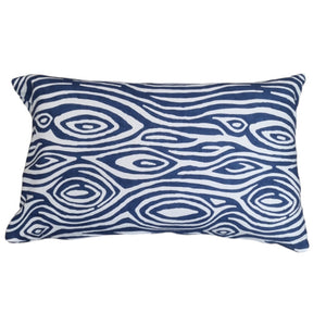 Navy White Zebra Lumbar Cushion Cover