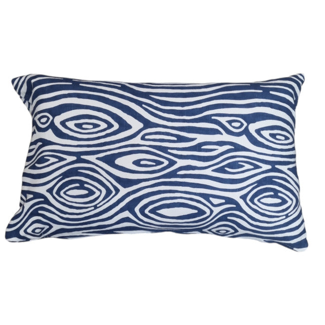 Navy White Zebra Lumbar Indoor Cushion Cover