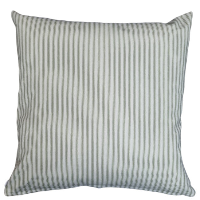 Sage Ticking Stripe Indoor Cushion Cover