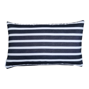 Sunbrella Black and White Thin Stripe Outdoor Cushion Cover