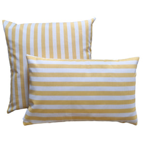 Sunbrella Sunflower Yellow and White Thin Stripe Outdoor Cushion Cover